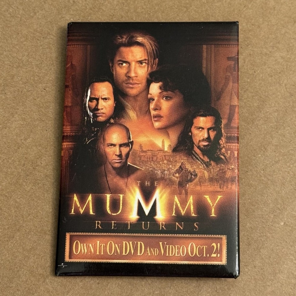 The Mummy Returns 2001 Movie Memorabilia Vintage Pinback Button Pin Rectangle